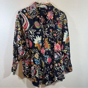 RACHEL COMEY floral tapestry button down cotton shirt